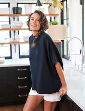 Load image into Gallery viewer, Frank &amp; Eileen Audrey Funnel Neck Capelet | Navy