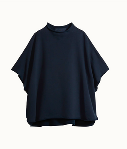 Frank & Eileen Audrey Funnel Neck Capelet | Navy