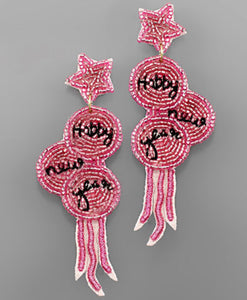 Happy New Year Balloon Earrings