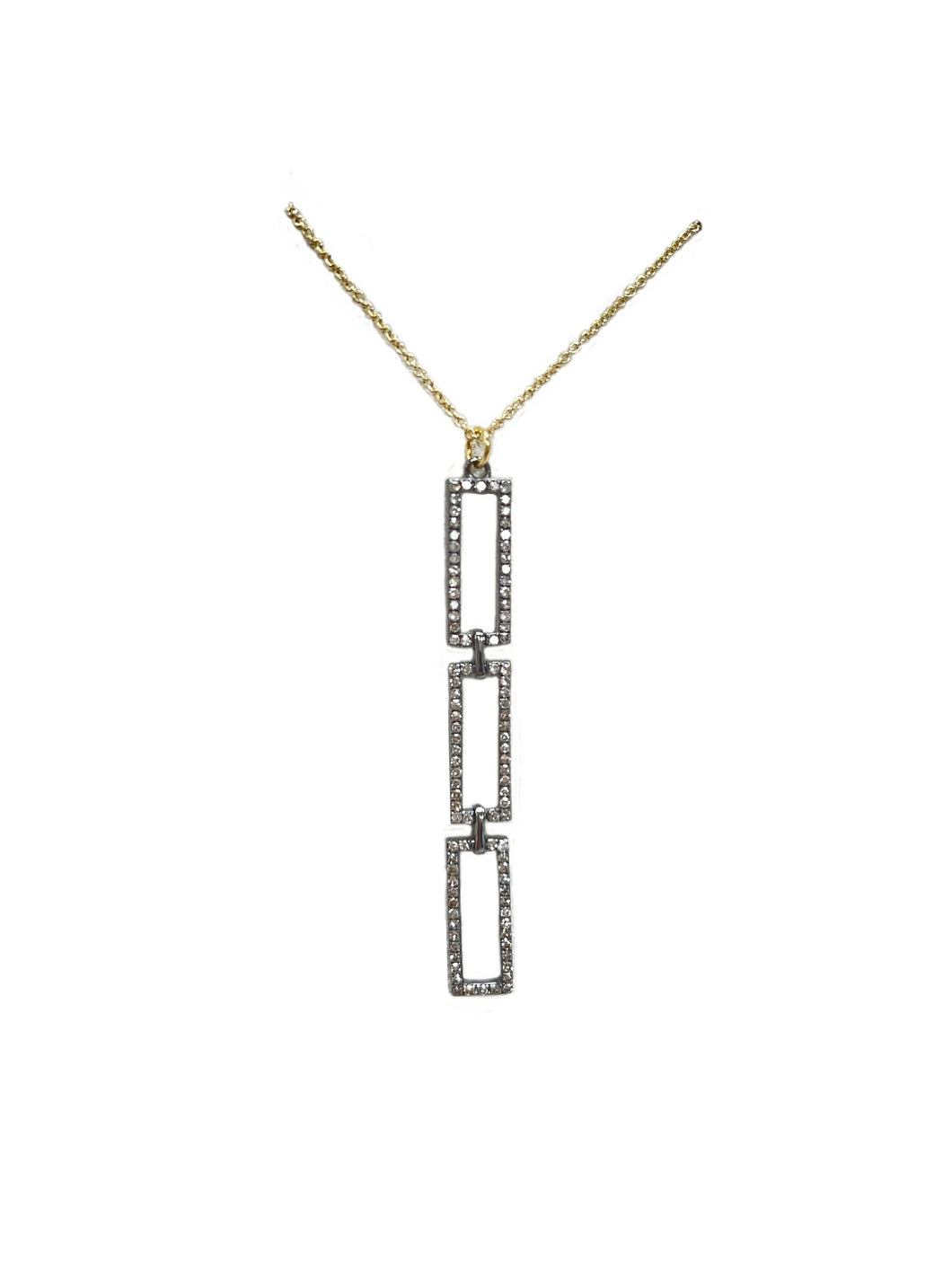 Triple Rectangle Diamond Necklace