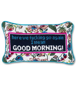 Good Morning Needlepoint Pillow