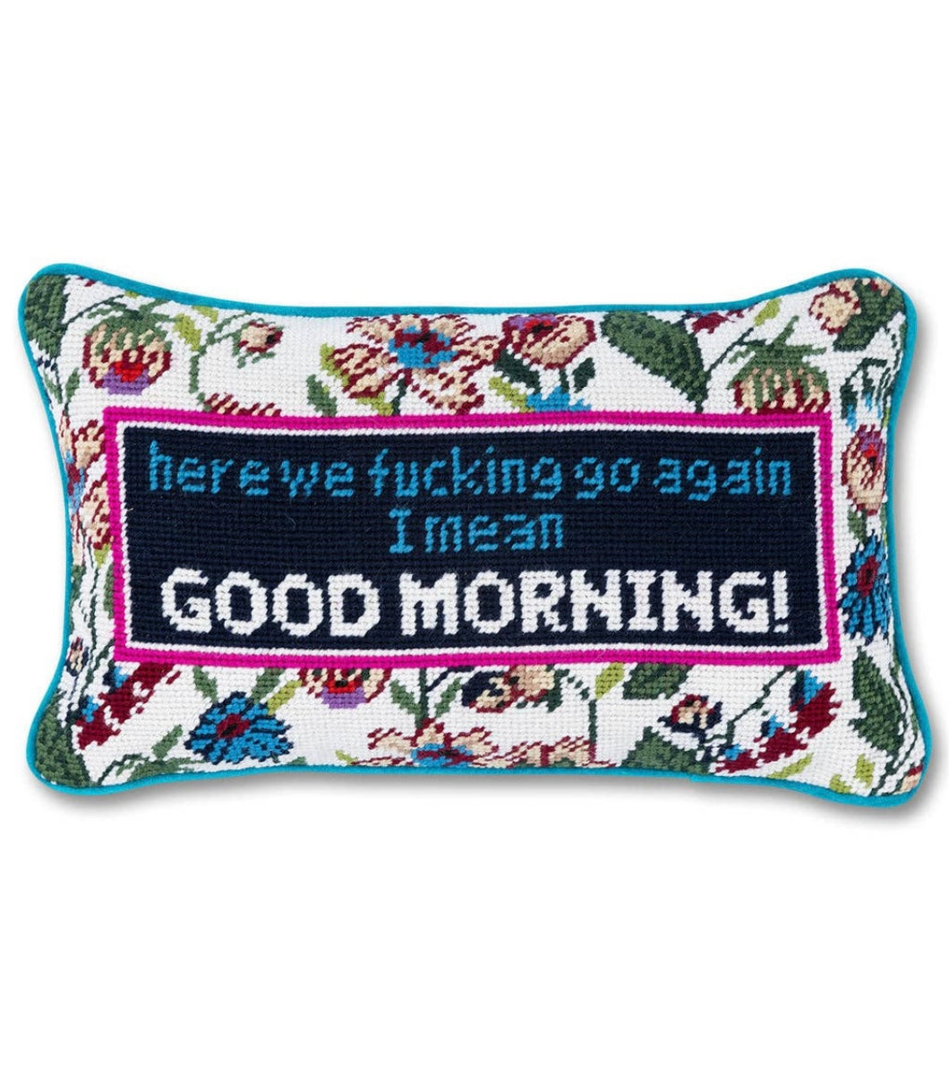Good Morning Needlepoint Pillow