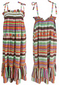Striped Rainbow Scallop Dress