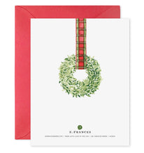 Load image into Gallery viewer, Plaid Ribbon Wreath Cards Box Set Of 6
