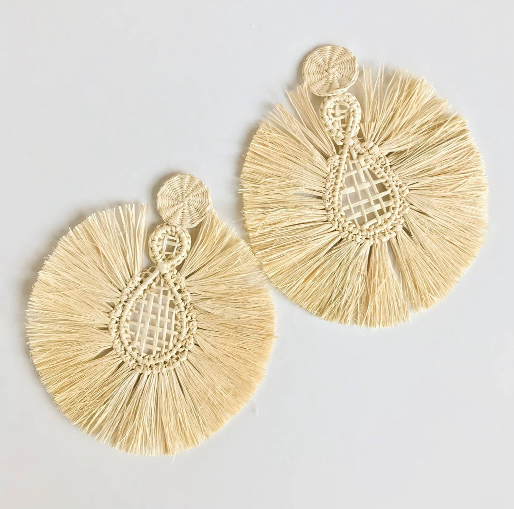 Oversized Raffia Earrings