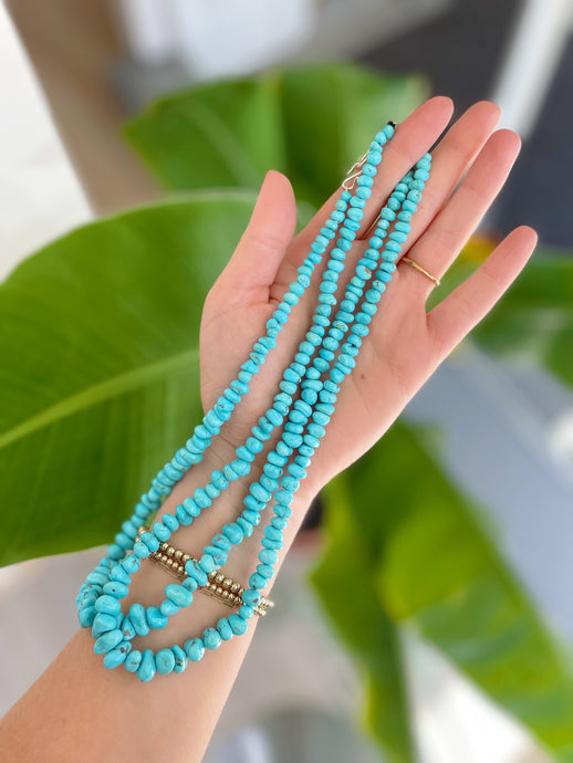 Handmade Natural Turquoise Beaded Necklace
