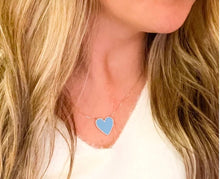 Load image into Gallery viewer, Turquoise Diamond Heart Necklace