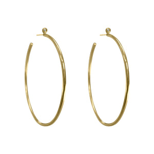 Diamond Stud Gold Hoops