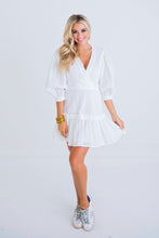 Load image into Gallery viewer, Puffy Sleeve Eyelet Dress