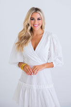 Load image into Gallery viewer, Puffy Sleeve Eyelet Dress