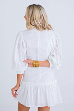 Load image into Gallery viewer, Puffy Sleeve Eyelet Dress